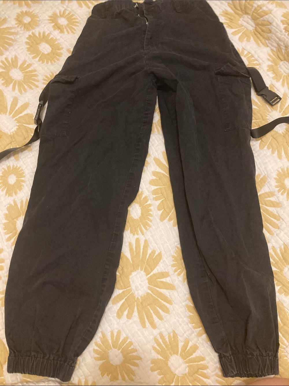 Hot Topic Black Cargo Strap Jumpsuit - Women's